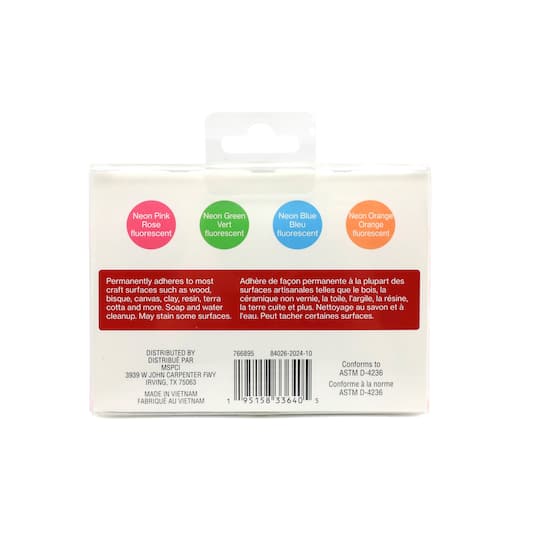 24 Packs: 4 ct. (96 total) Neon Acrylic Paints by Craft Smart®